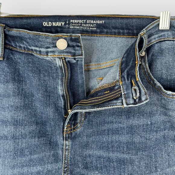 Old Navy Cropped Jeans Womens 16 Perfect Straight Mid Rise - Picture 5 of 10